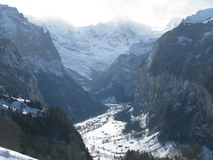 Valley of Lauterbrunnen on the journey up to the Jungfraujoch.